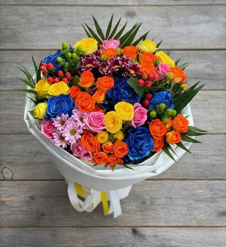 Букет цветов из: Розы и Хризантемы в Чигораке