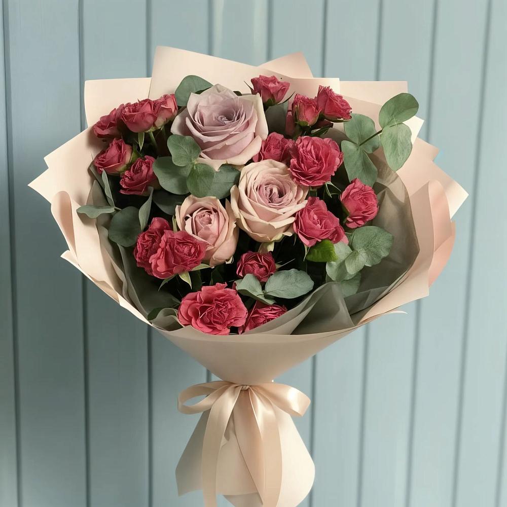 Букет цветов из: Гвоздики и Розы в Чигораке