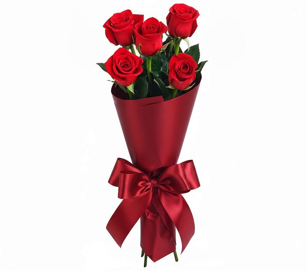 Букет 5 Красных роз Эдлесс Лав в Чигораке