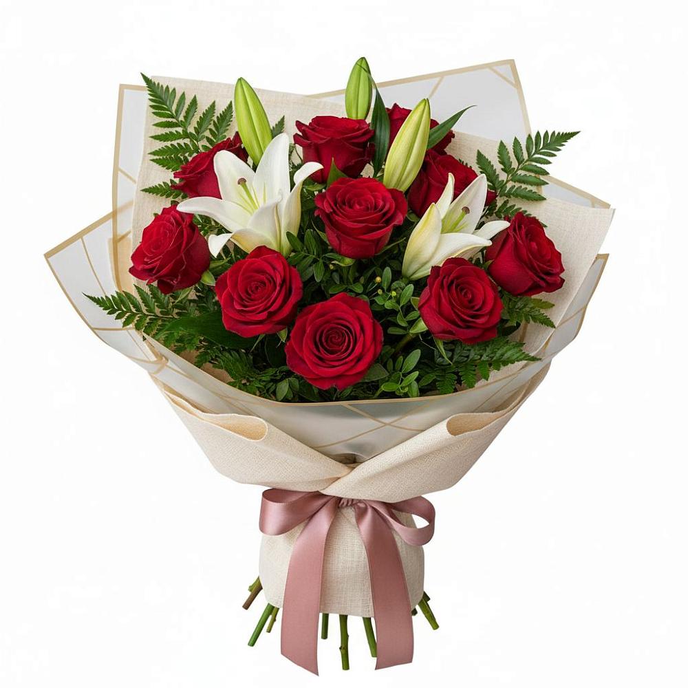 Букет цветов из: Лилии и Розы в Чигораке