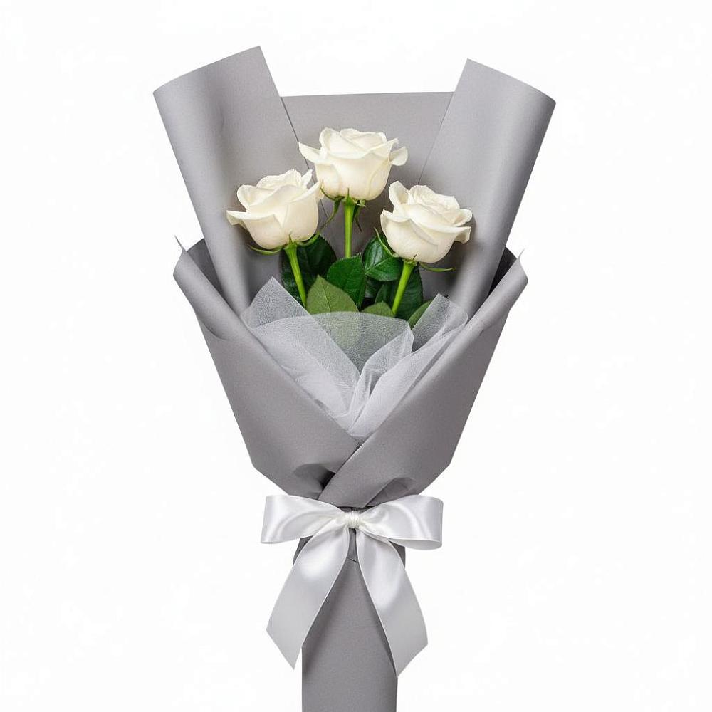 Букет 3 белые розы в Чигораке
