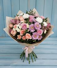 Букет цветов из:  Хризантемы, Розы и Альстромерии в Чигораке