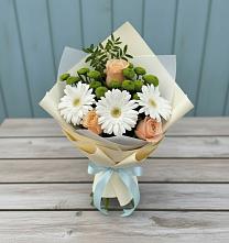 Букет цветов из:  Герберы, Розы и Хризантемы в Чигораке