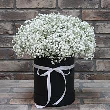 Цветочная композиция из Гипсофила в шляпной коробке в Чигораке