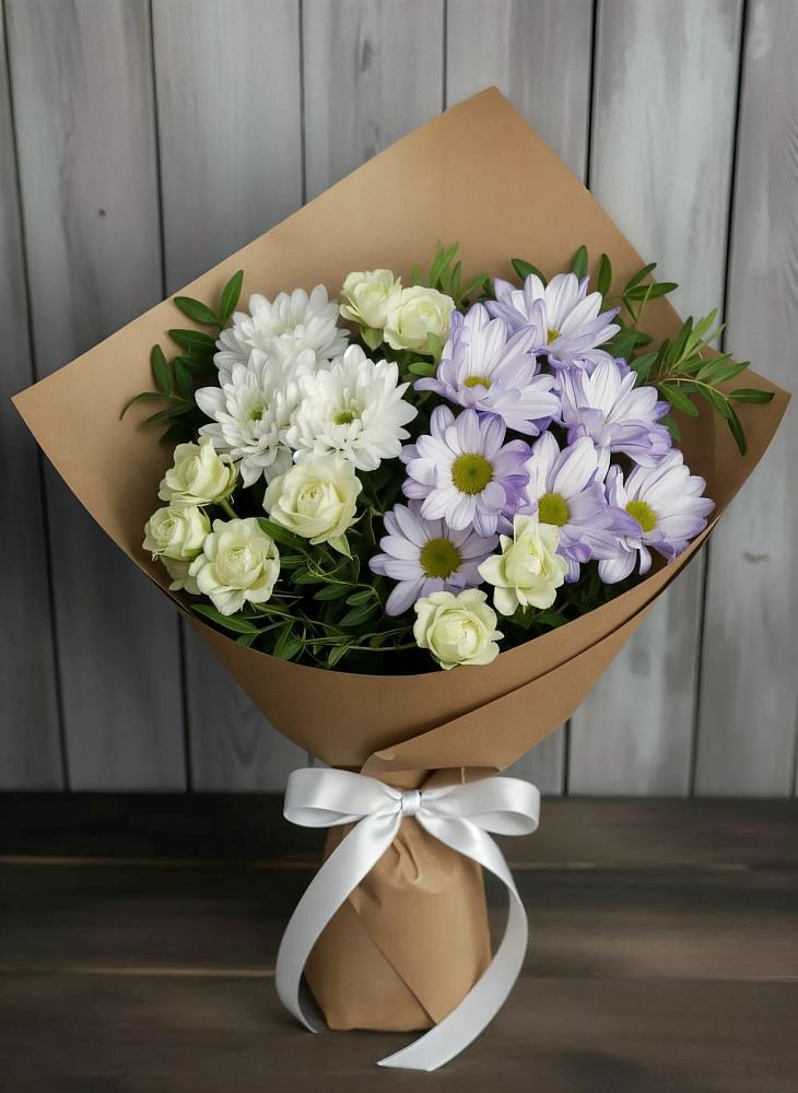 Букет цветов из: Хризантемы и Розы в Чигораке